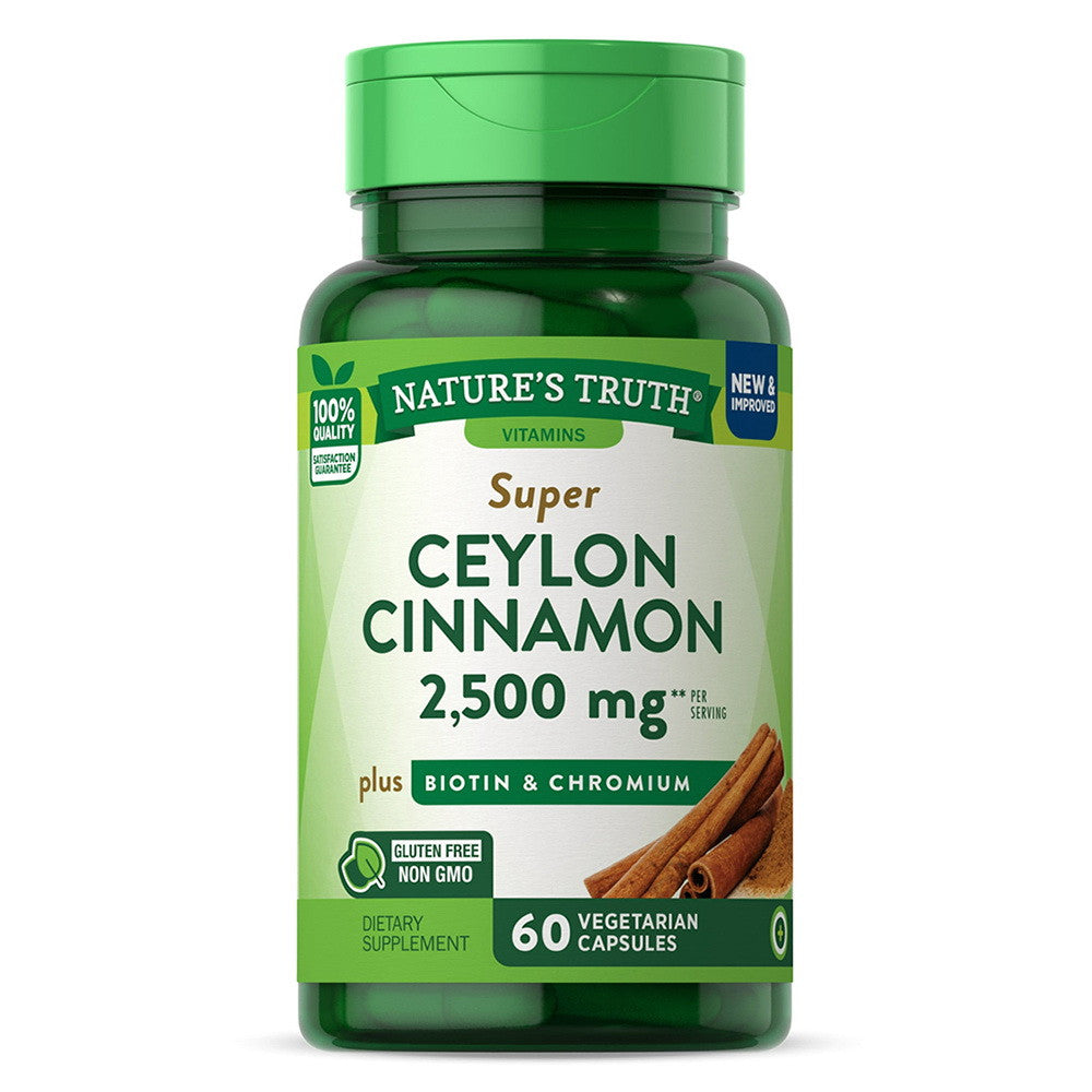 Natures Truth Cinnamon plus Biotin And Chromium Capsules, 60 Ea